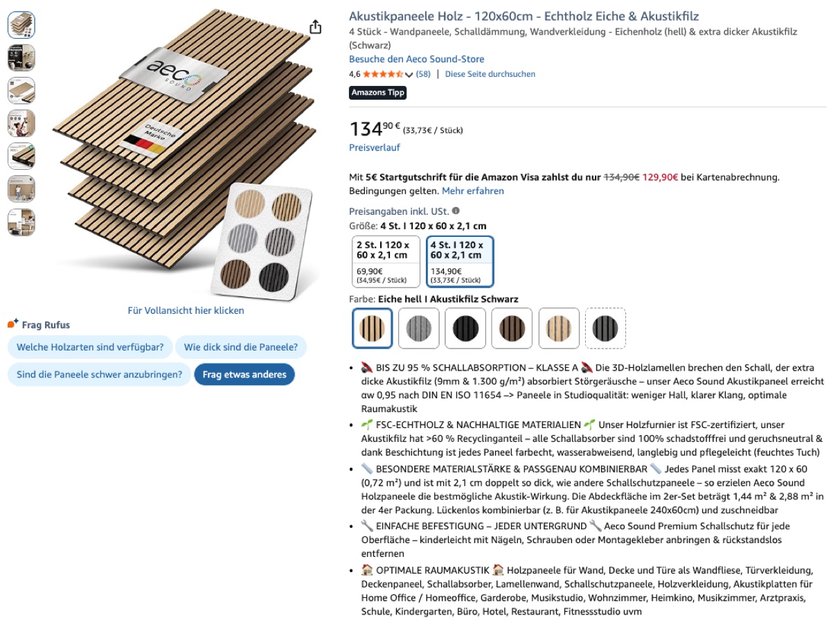 Optimised Amazon listing example — Aeco Sound